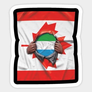 Sierra Leone Flag Canadian Flag Ripped - Gift for Sierra Leonean From Sierra Leone Sticker